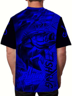 Men'S 3D Printed Fish T-Shirt | Suitable for Summer Outdoor Activities, Fishing, and Cycling | Crew Neck, Regular Fit, Slight Stretch Fabric