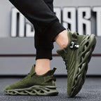 Men's Lightweight Plus Size Jogging Shoes - Breathable Mesh Lace-Up