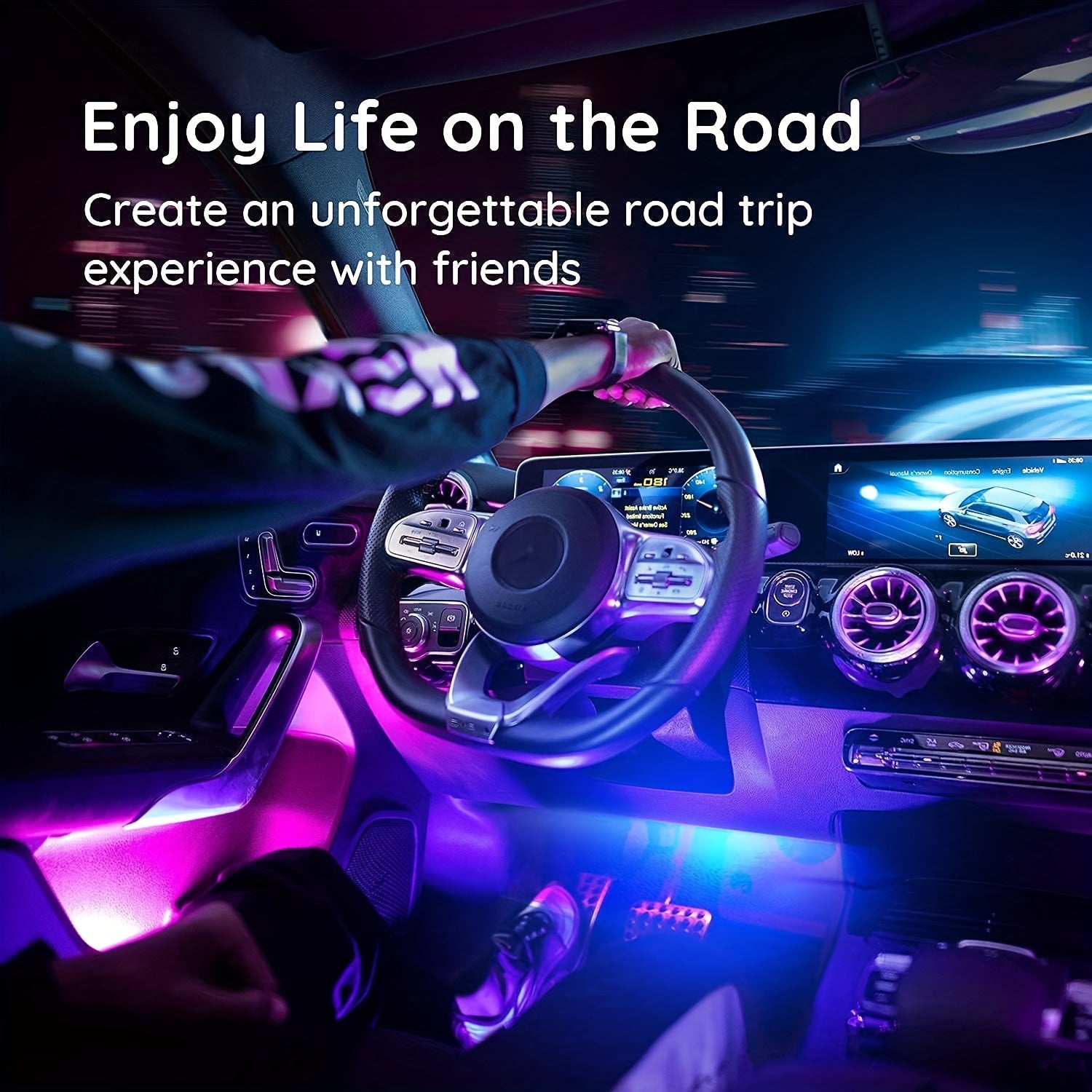 Interior Lights,LED Lights, Accessories,Smart APP Control with Remote Control, Music Sync Color Change,RGB Inside Car Lights with DIY Mode and Music Mode, DC 12V - The Superior Findings Depot