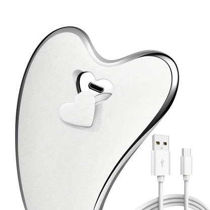 Electric gua sha tool, face neck body massager, two modes vibration heating massage tool, home convenient beauty instrument