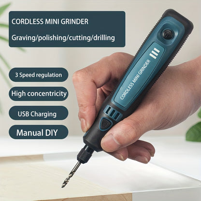 Mini Electric Grinder Pen Set – USB Rechargeable Handheld Engraving &amp; Polishing Tool, Compact Rotary Grinder for Jade, Jewelry, Wood, and DIY Projects