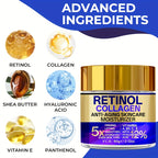 YCB Retinol Collagen Moisturizing Cream 60g/2.12oz - Face Cream with Hyaluronic Acid, Vitamin E, Shea Butter & Caffeine - Firms, Lifts Sagging Light Beige, Improves Elasticity, Even Light Beige, All Light Beige Types, Advance - The Superior Findings Depot