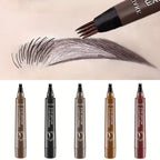 Waterproof Eyebrow Pen, Microblading Eyebrow Pencil With 4 Split Head, Natural Looking Brows Makeup ( 5 Colors ) - The Superior Findings Depot