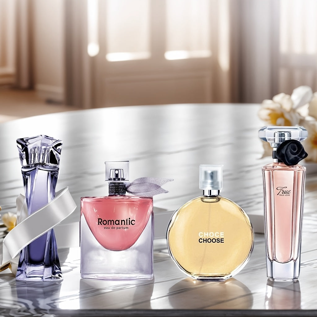 [Mother's Day Valentine's Day] 4pcs Set of Women's Perfume Gift Set, 72 Hours Long Lasting Mother's Day, Holiday, Valentine's Day Gift, Light Fragrance, Lasting Fresh, Suitable for Daily Life, Birthday Mother's Valentine's Da - The Superior Findings Depot