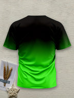 Men's Short Sleeve T-Shirt with Bold "JESUS THE WAY TRUTH LIFE" Print - Green & White Gradient Casual Round Neck Tee, Machine Washable Regular Fit Religious Graphic Top - The Superior Findings Depot