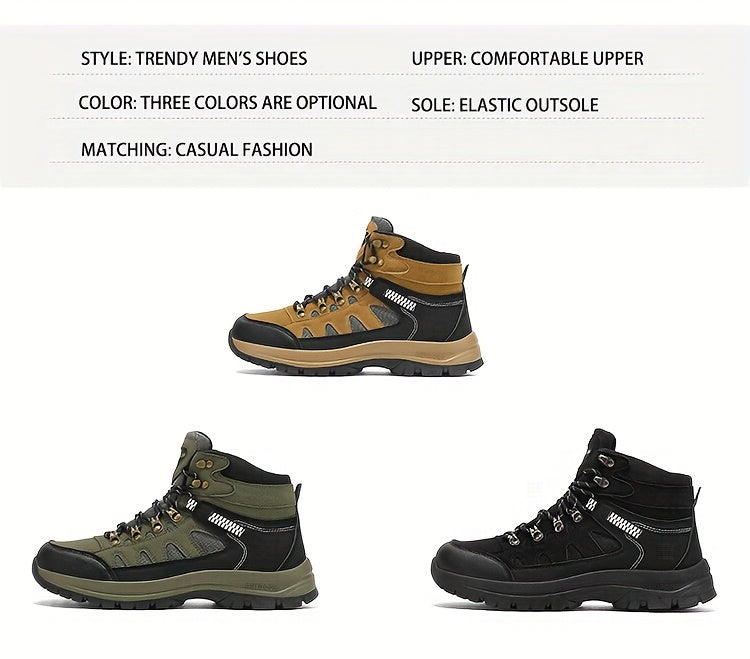 MAINALUN Men's All-Season High-Top Hiking Boots - Heavy-Duty