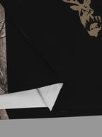 Men's Camouflage Sleeve Shirt - Khaki Base with Elk Print