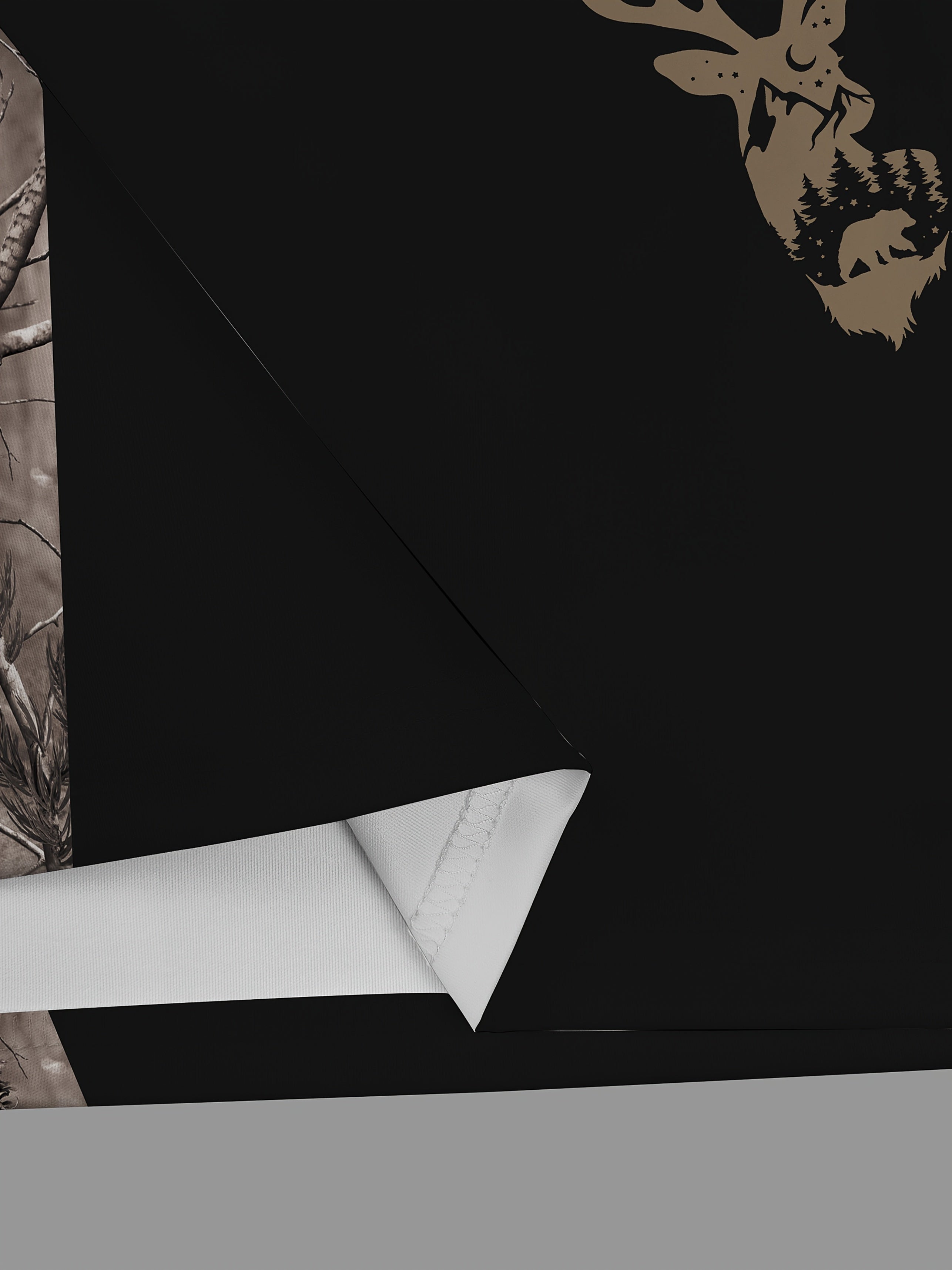 Men's Camouflage Sleeve Shirt - Khaki Base with Elk Print