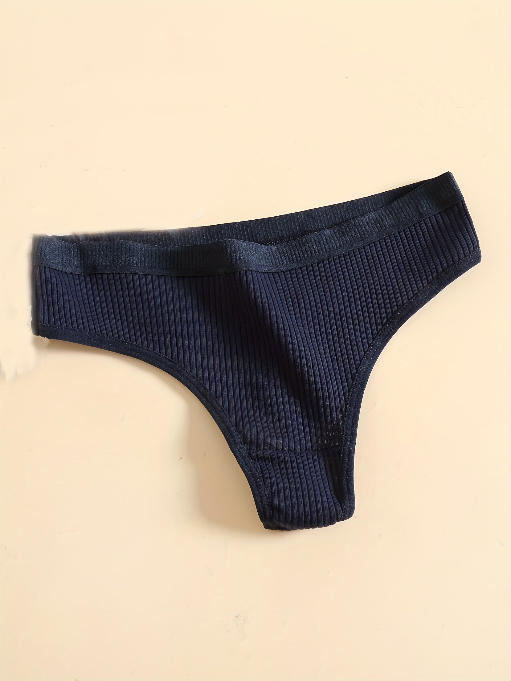 6pcs Seamless Ribbed Sports Thong Panties - Ultra Breathable, Comfortable, Soft Cotton Intimates for Women - Everyday Lingerie & Underwear Essentials for Active Ladies - The Superior Findings Depot