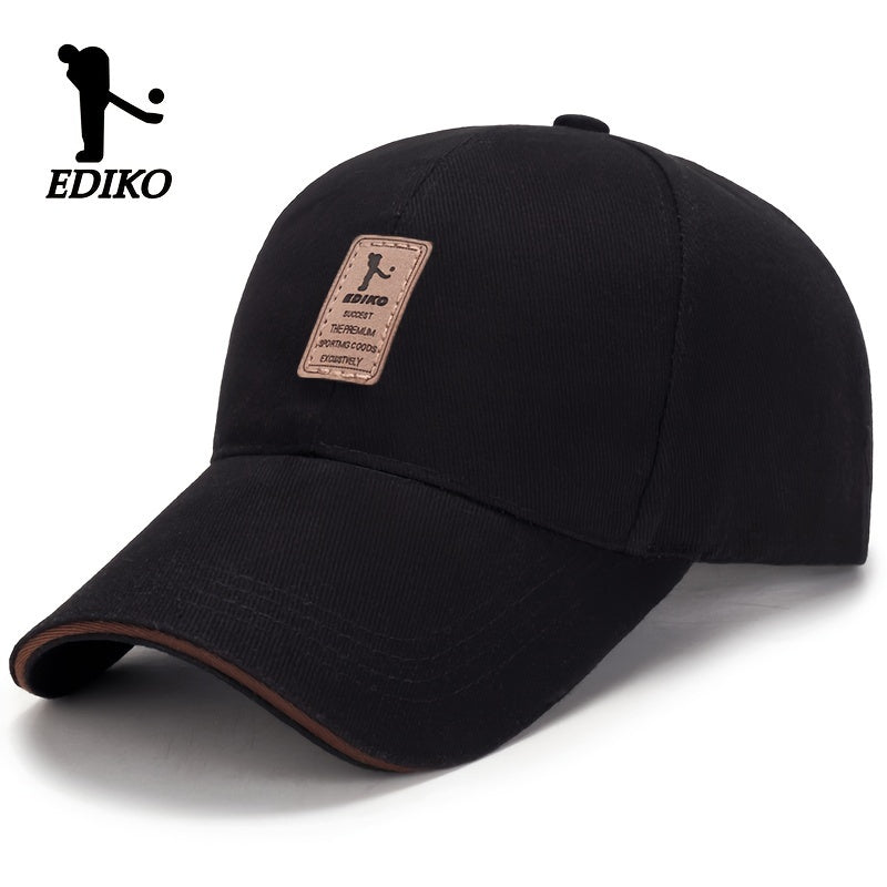 EDIKO Adjustable Trucker Cap - Black, Cotton, One Size Fits Most, Adjustable Snap Closure, Ideal for Golf, Outdoor, and Casual Wear, Outdoor Headwear | Adjustable Headgear | Cotton Headgear - The Superior Findings Depot