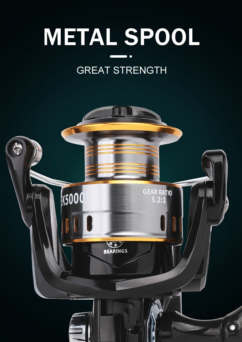 BILLINGS EK 1000~7000 Series, 5.2:1 Gear Ratio, 26LB Max Drag, Aluminum Alloy Metal Spool, Spinning Fishing Reel, For Freshwater Saltwater, Ambidextrous, Rotating, PA (Polyamide, Nylon) Major Material, Mixed Color, 1 Product - The Superior Findings Depot
