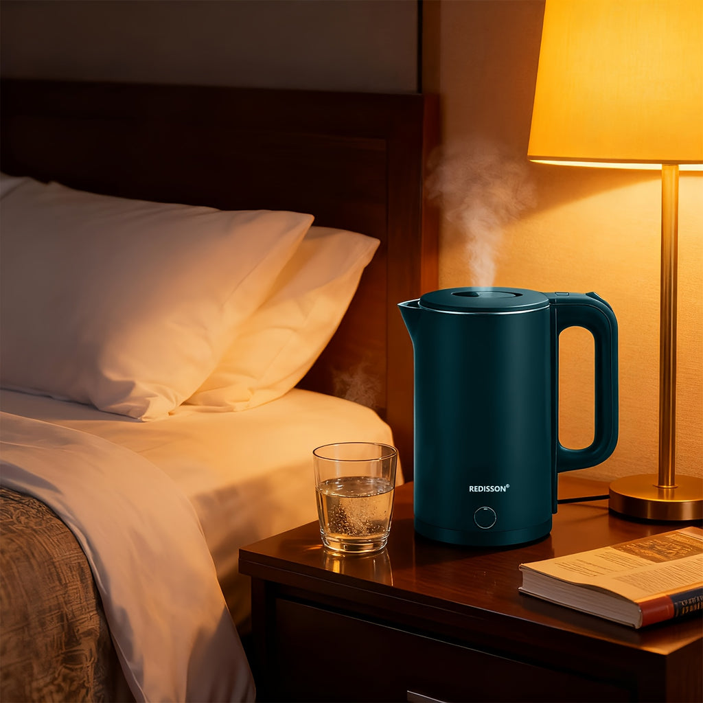 Electric Kettle Quiet, Double Wall Hot Water Boiler BPA-Free, Quiet Boil And Cool Touch Tea Kettle, Cordless with Auto Shut-Off & Boil Dry Protection, 1500W Fast Boiling, Stylish Kitchenware, Reliable Performance, Sturdy Inte - The Superior Findings Depot