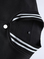 Warm Letter Print Star Pattern Embroidery Varsity Jacket, Men's Casual Color Block Button Up Jacket For Spring Fall School Baseball - The Superior Findings Depot