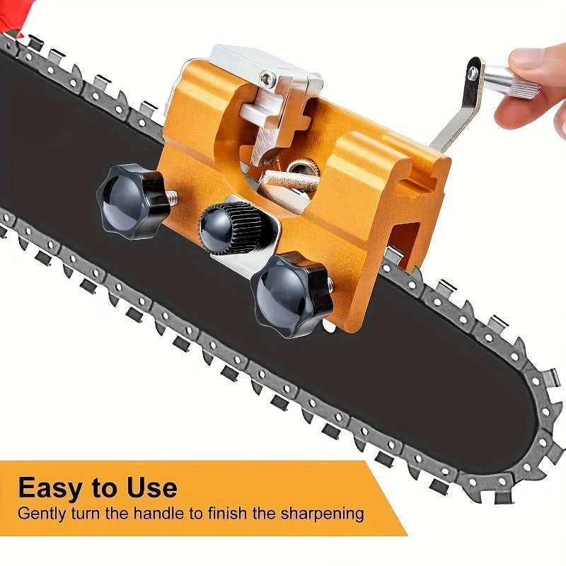 1pc Portable Hand Cranked Chain Saw Sharpener - Fast Sharpening Tool Kit