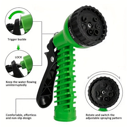 Expandable Garden Hose with Spray Nozzle – 25ft/50ft/100ft Flexible Water Hose, 3-Layer Latex Core & Durable Fabric, for Car Wash, Lawn & Garden Irrigation