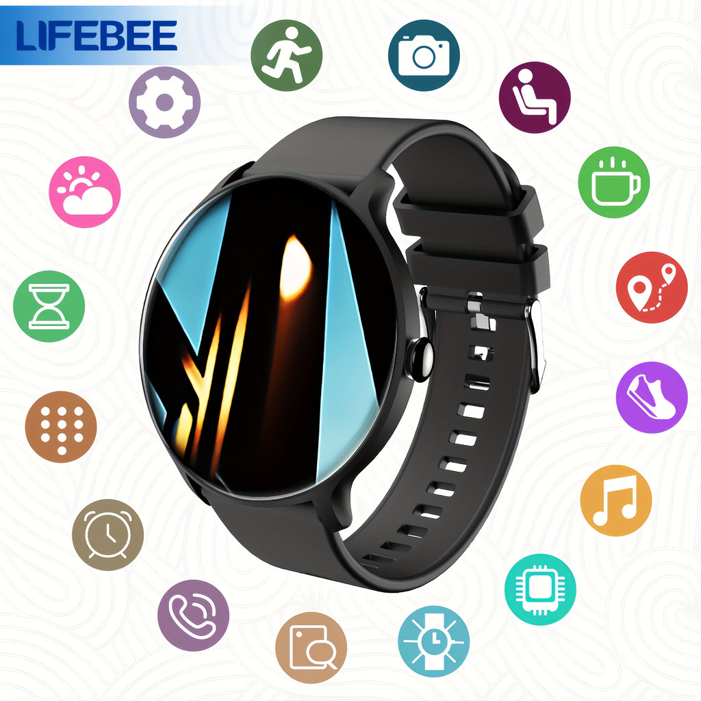[Smartwatch with AI Voice] LIFEBEE 2025 New Smartwatch | Full Screen, AI Voice Control, 100+ Watch Faces, Wireless, USB Charging, Lithium Battery-Polymer, Rechargeable, 100+ Exercise Modes, Pedometer, Distance, for Men, Women - The Superior Findings Depot