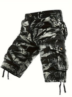 Men's Pure Tie-Dye Washed Outdoor Multi-Pocket Cargo Shorts