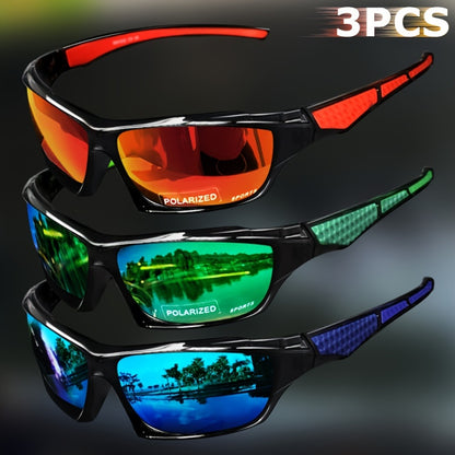 1/3pcs Vibrant Color-Changing Polarized Sports Glasses - Windproof, Anti-Glare, Unisex Design for Enhanced Visibility - Ideal for Outdoor Enthusiasts: Fishing, Biking, Hiking, Running, Driving, and More!