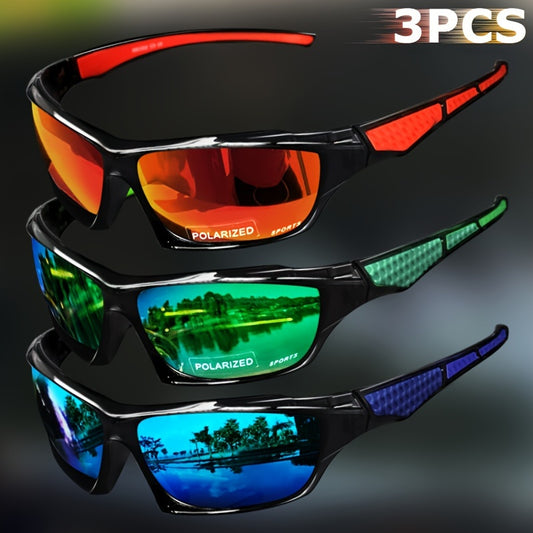 1/3pcs Vibrant Color-Changing Polarized Sports Glasses - Windproof, Anti-Glare, Unisex Design for Enhanced Visibility - Ideal for Outdoor Enthusiasts: Fishing, Biking, Hiking, Running, Driving, and More!