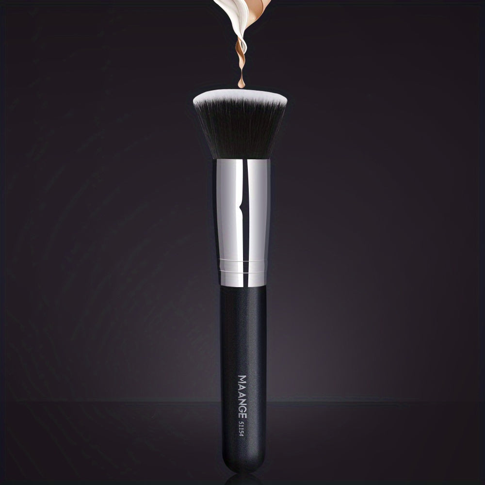 MAANGE Flawless Foundation Brush - Large Flat Top, Ultra-Soft Nylon Bristles for Seamless, Quick Application - Fragrance-Free, Ideal for All Skin Types - Black Handle, MAANGE - The Superior Findings Depot