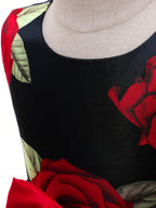 Girls Princess Dress - Floral Print Bowknot Formal Pageant Gown