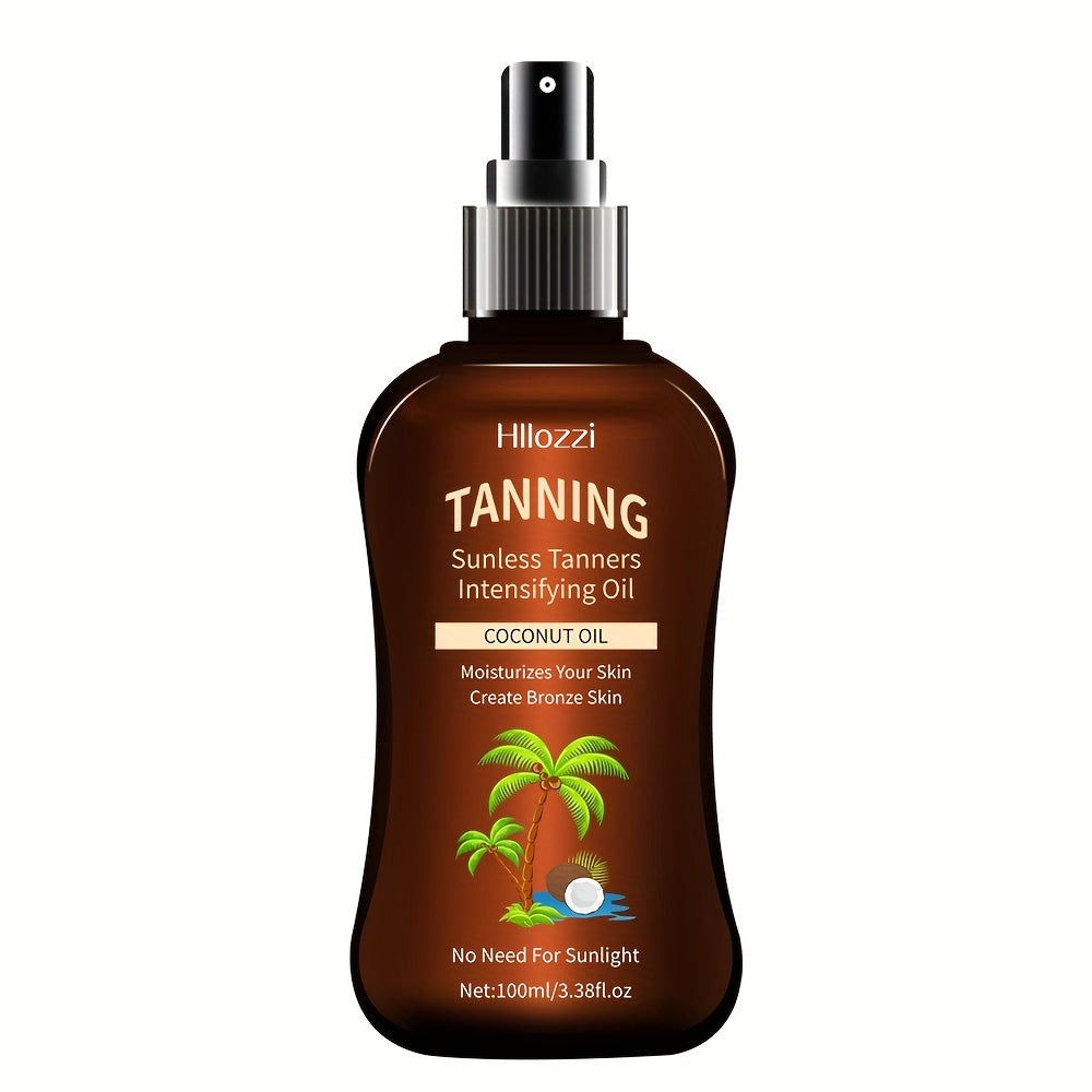 [Waterproof | Long-Lasting] Hllozzi Waterproof & Long-Lasting Coconut Tanning Oil Spray & Flip Bottle Set - Moisturizing Sunless Tanner for Indoor & Outdoor Use, Oxyphthalate-Free, Easy to Carry, Unisex-adult, All Skin Types, - The Superior Findings Depot