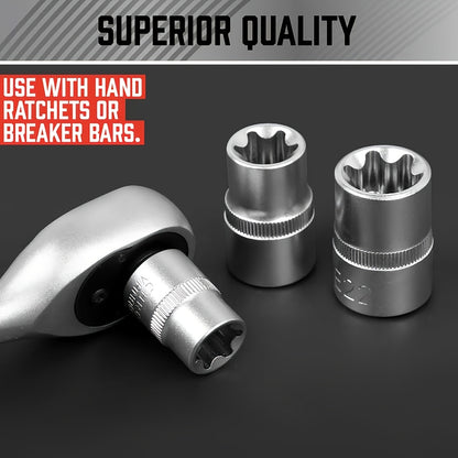14pcs Hexagon Flower Key Star Type Socket Combination Auto Repair Tool Torx Type Socket