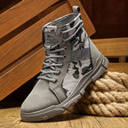 Men's Boots - Fashionable Camouflage Mid-High Top Thick Sole