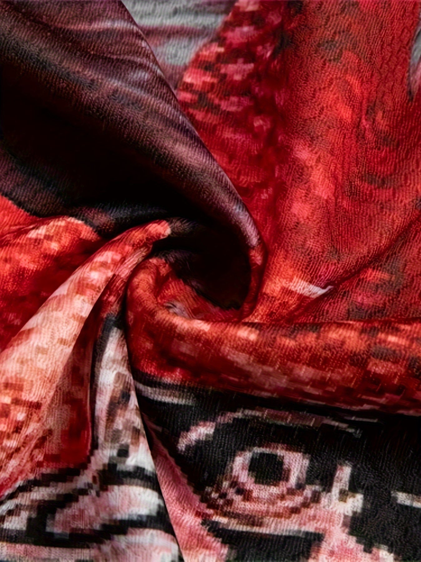 Men's Red Flame & Fish Print Long Sleeve T-Shirt - Quick-Dry