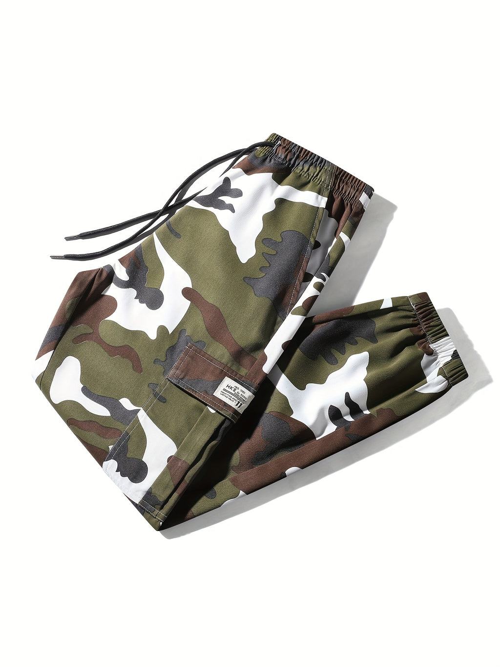 Men's Camouflage Cargo Pants - High-Waisted Loose-Fit Camo