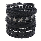 36pcs Fashion Retro Handwoven Men's Stackable Bracelet Set,  Fashion Statement, Vintage Style, Durable Material, Trendy Bracelets, Stylish Men - The Superior Findings Depot