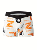 4pcs Flower Pattern Men's Antibacterial Underwear, Casual Boxer Briefs Shorts, Breathable Comfy Stretchy Boxer Sports Shorts - The Superior Findings Depot