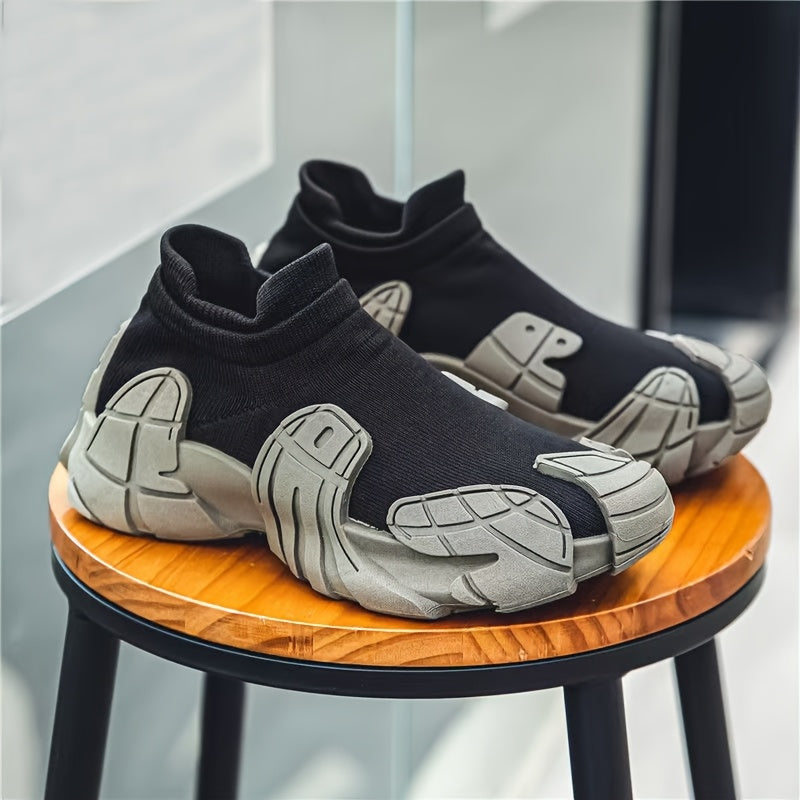 Men's Stylish Casual Shoes - Trendy Sock-Like Design Slip-On