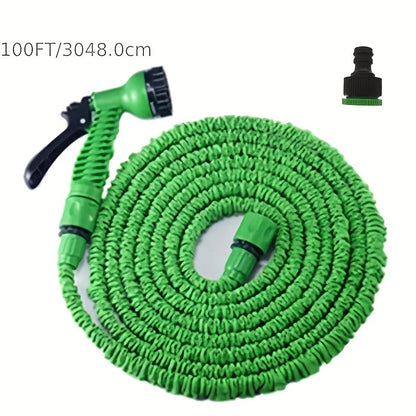 Expandable Garden Hose with Spray Nozzle – 25ft/50ft/100ft Flexible Water Hose, 3-Layer Latex Core & Durable Fabric, for Car Wash, Lawn & Garden Irrigation