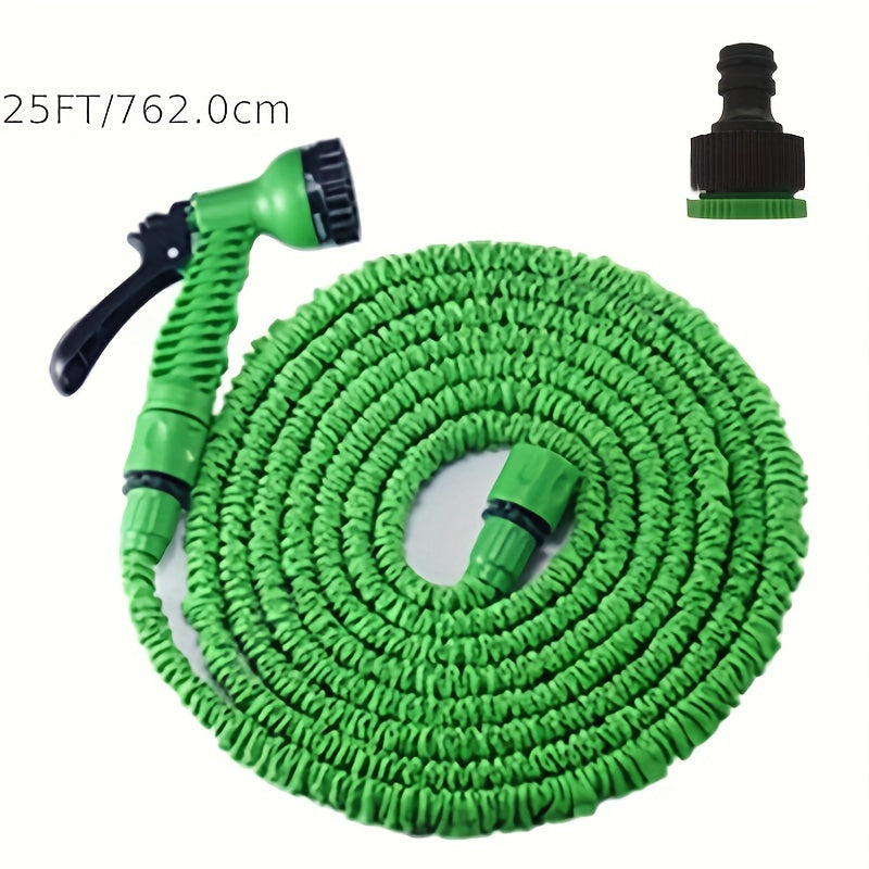 Expandable Garden Hose with Spray Nozzle – 25ft/50ft/100ft Flexible Water Hose, 3-Layer Latex Core & Durable Fabric, for Car Wash, Lawn & Garden Irrigation