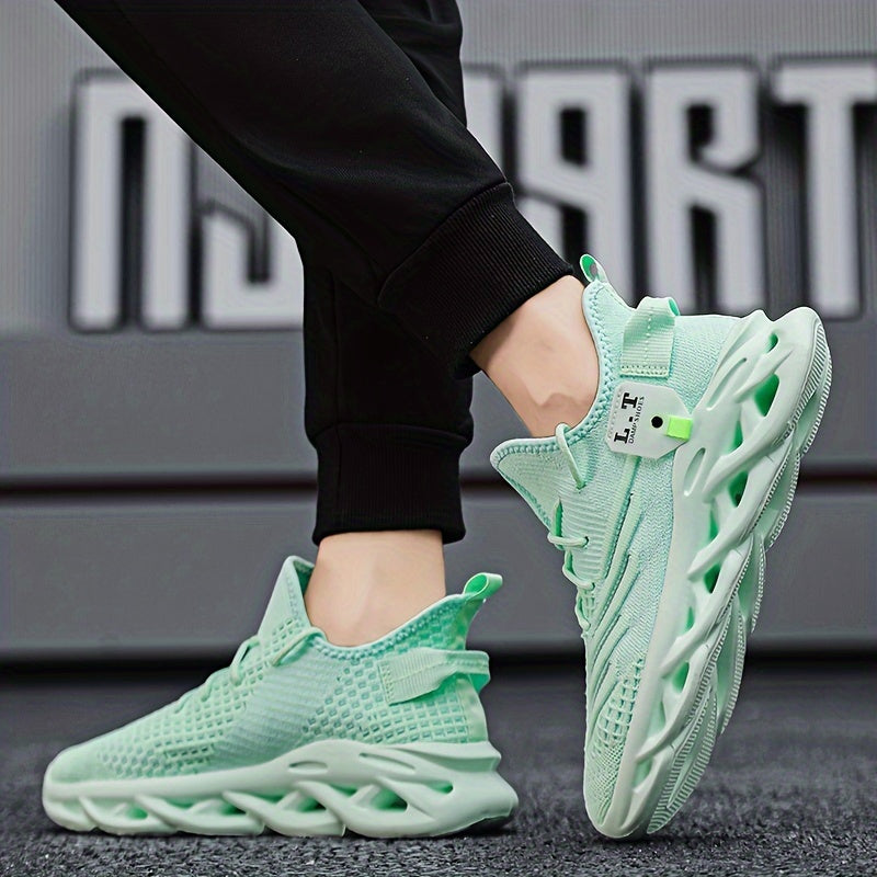 Men's Lightweight Plus Size Jogging Shoes - Breathable Mesh Lace-Up