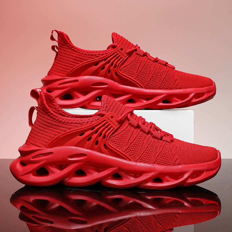 Men's Breathable Knit Running Footwear - Shock Absorption Soft Sole
