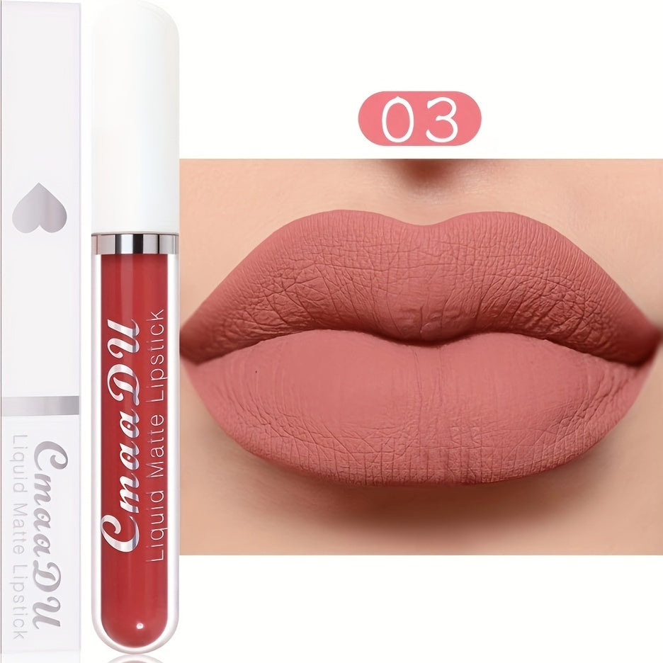 Long-Lasting Matte Liquid Lipstick - Waterproof, Non-Stick, Fruit Scented, Sweatproof, Hydrating, Lightweight, Durable Makeup for Dining, Swimming, Summer - Fruit Fragrance, Cup-Shaped Applicator - The Superior Findings Depot