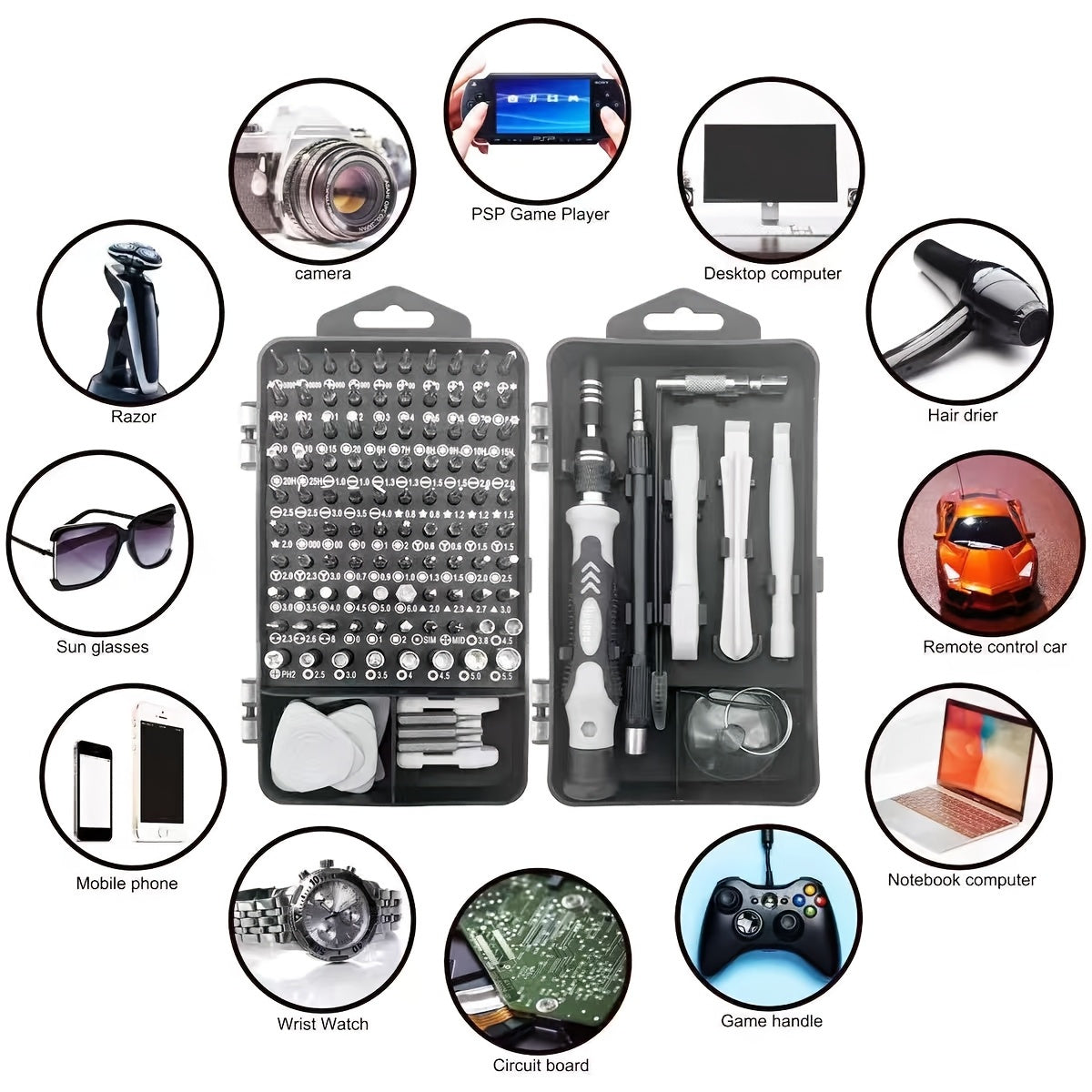 115-in-1 Precision Screwdriver Set – Upgraded Magnetic Repair Tool Kit with High Hardness Steel Bits, Special-Shaped Heads, and Multifunctional Disassembly Tools for Mobile Phones, Laptops &amp; Electronics