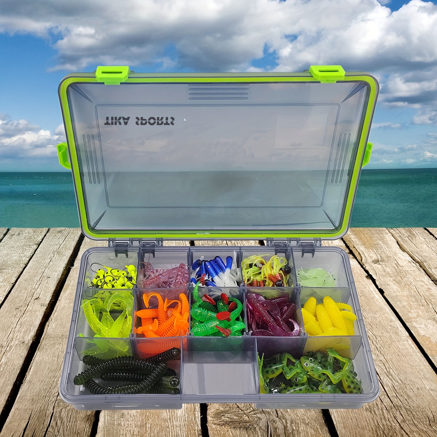 2pcs Amabhokisi Okubhekana Nokudoba Angangeni Manzi, Ibhokisi Lokuhlela Izingwegwe Zesitoreji, Izihlukanisi Eziguqukayo Ezingafihli, Bamba I-Terminal Fishing Tackle kanye Nebhokisi Lokuheha (26.92X16.76X5.08cm-2pc Transparent)