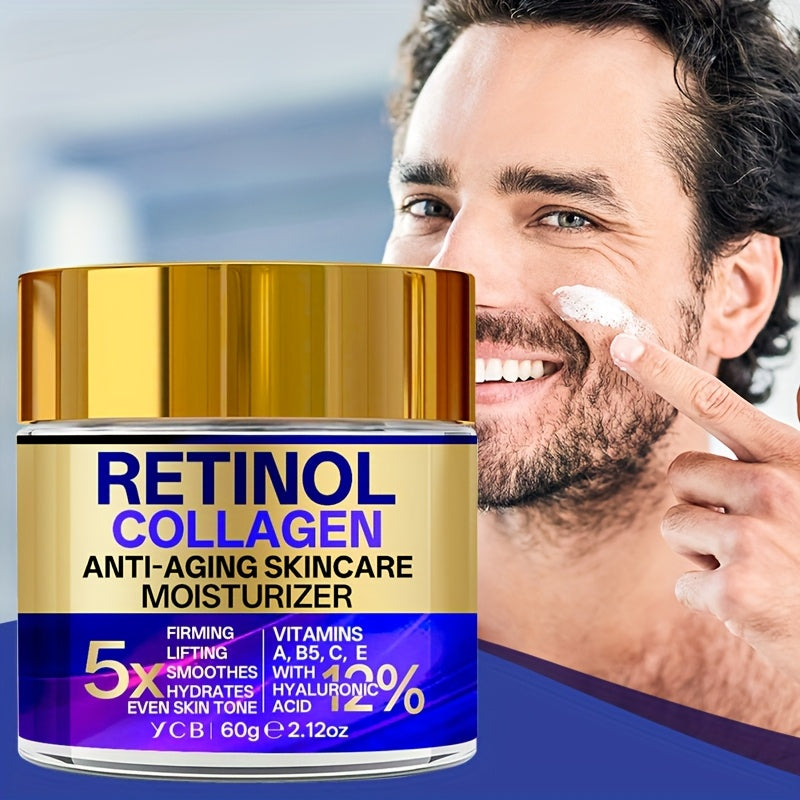 YCB Retinol Collagen Moisturizing Cream 60g/2.12oz - Face Cream with Hyaluronic Acid, Vitamin E, Shea Butter & Caffeine - Firms, Lifts Sagging Light Beige, Improves Elasticity, Even Light Beige, All Light Beige Types, Advance - The Superior Findings Depot