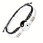 2pcs Best Friend Bracelets for 2 Adjustable Cord Thread Yin Yang Matching Bracelet for Bff Friendship Relationship Friendshop Boyfriend Girlfriend Valentines Gift, Suitable for Women - The Superior Findings Depot