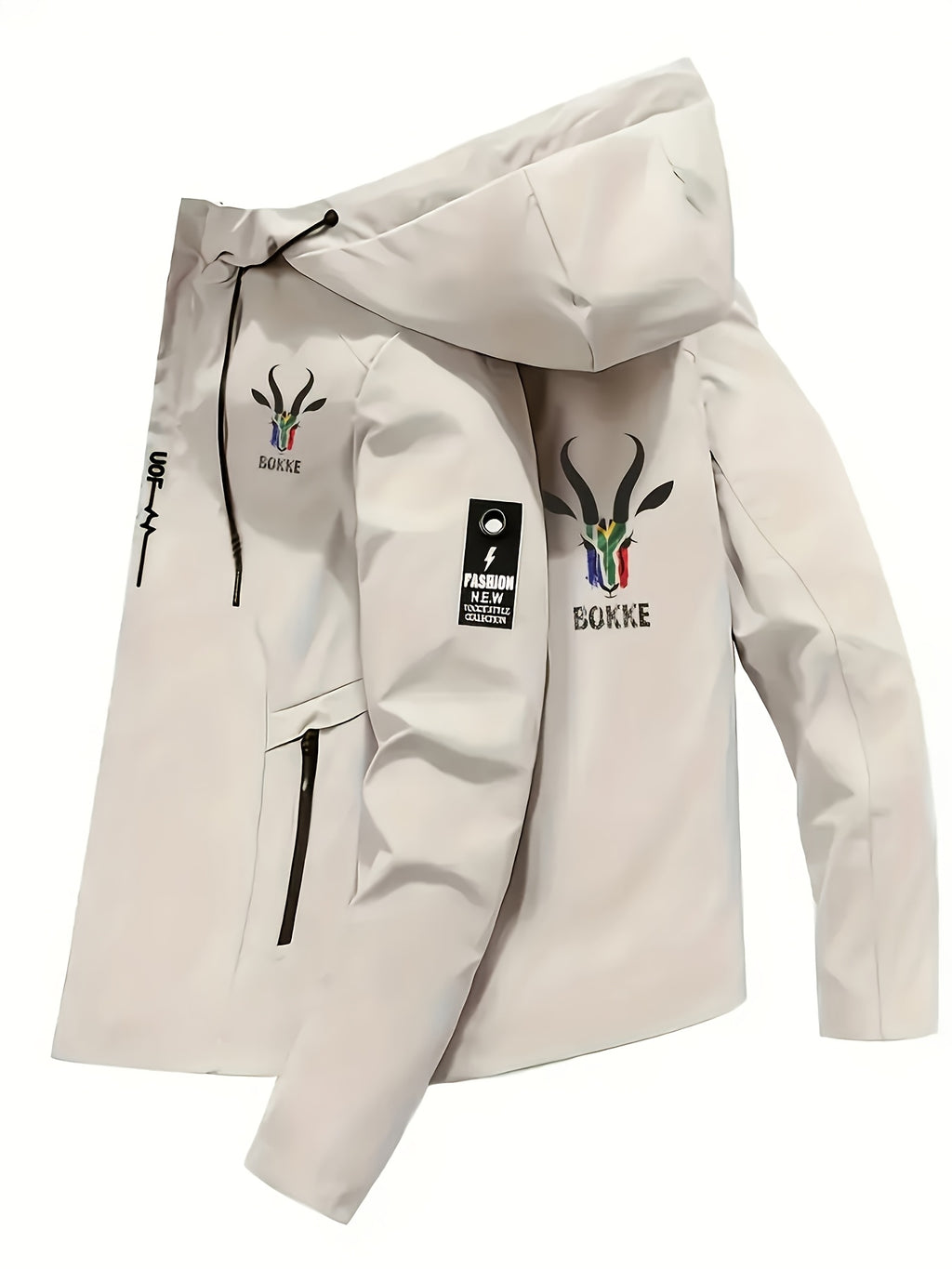 BOKKE Men's Lightweight Pilot Jacket - African Wildlife Print