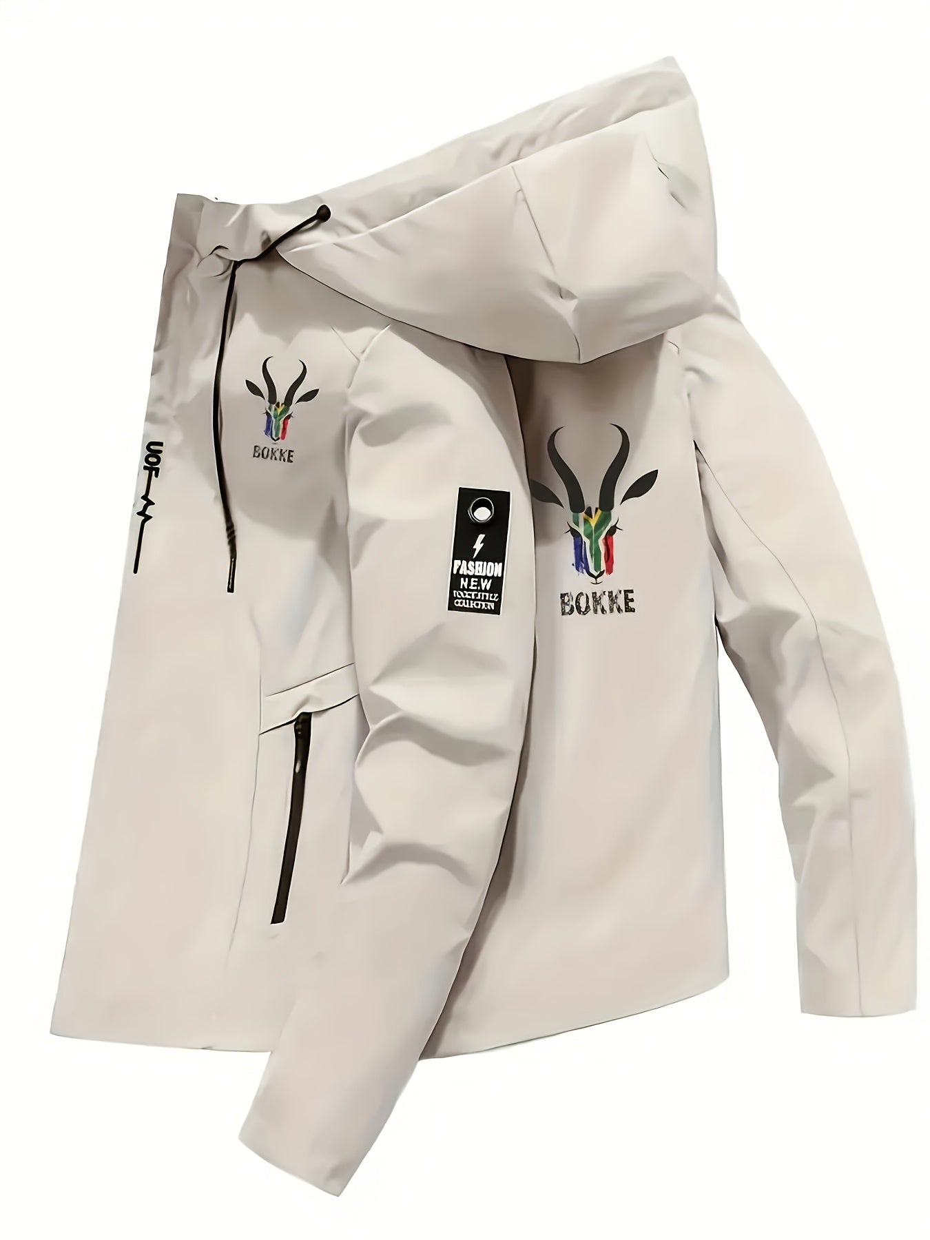 BOKKE Men's Lightweight Pilot Jacket - African Wildlife Print