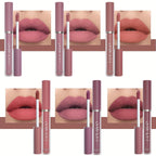 6pcs HANDAIYAN Matte Liquid Lipstick Set - Waterproof Long-Lasting Full Coverage Lip Gloss, Non-Stick Formula with 6 Shades (, Nude, Burgundy, Deep, Plum,) - Lip Tint Kit for  Lips & All Light Types - The Superior Findings Depot