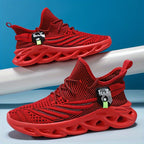 Men's Lightweight Plus Size Jogging Shoes - Breathable Mesh Lace-Up