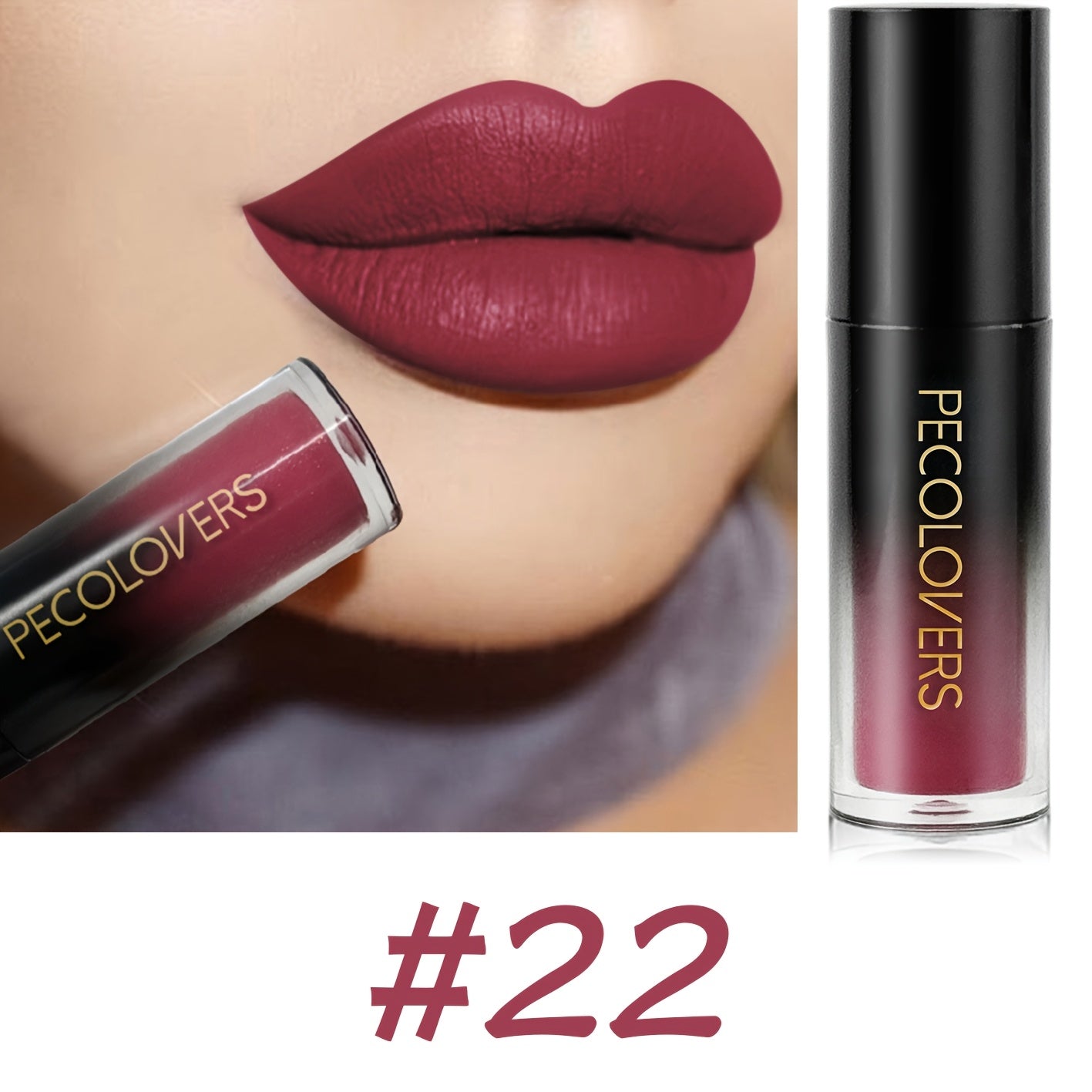 PECOLOVERS Matte Velvet Liquid Lipstick - 18 Colors, Long-Lasting Satin Finish, Creamy Formula for All Light Beige Types, Perfect for Christmas & Everyday Makeup, Everyday Makeup, Sleek Tube Design, Smooth Application - The Superior Findings Depot
