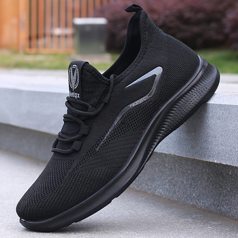 Men's Lightweight Slip-Resistant Casual Sneakers - Breathable Mesh & Fabric Upper, Durable PU Sole, Round Toe Low-Top Design for Hiking, Outdoor, Travel & Daily Wear - All-Season Comfort, Hiking Shoes, Outdoor Footwear, Sleek - The Superior Findings Depot
