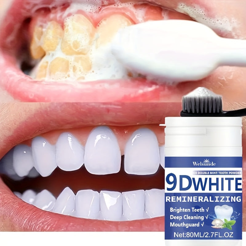 9D White Remineralizing Hydroxyapatite Tooth Powder, Tooth Whitening Powder, Deep Cleaning, Fresh Breath, Ideal for Oral Health & Hygiene Gift for Women Men, Breath Freshener, Toothpaste, Tooth Cleaning Powder for Daily Life - The Superior Findings Depot