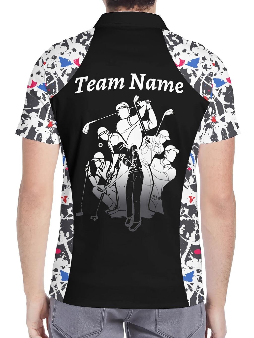 Customizable Golf Polo Shirt - Personalized Name & Team Logo